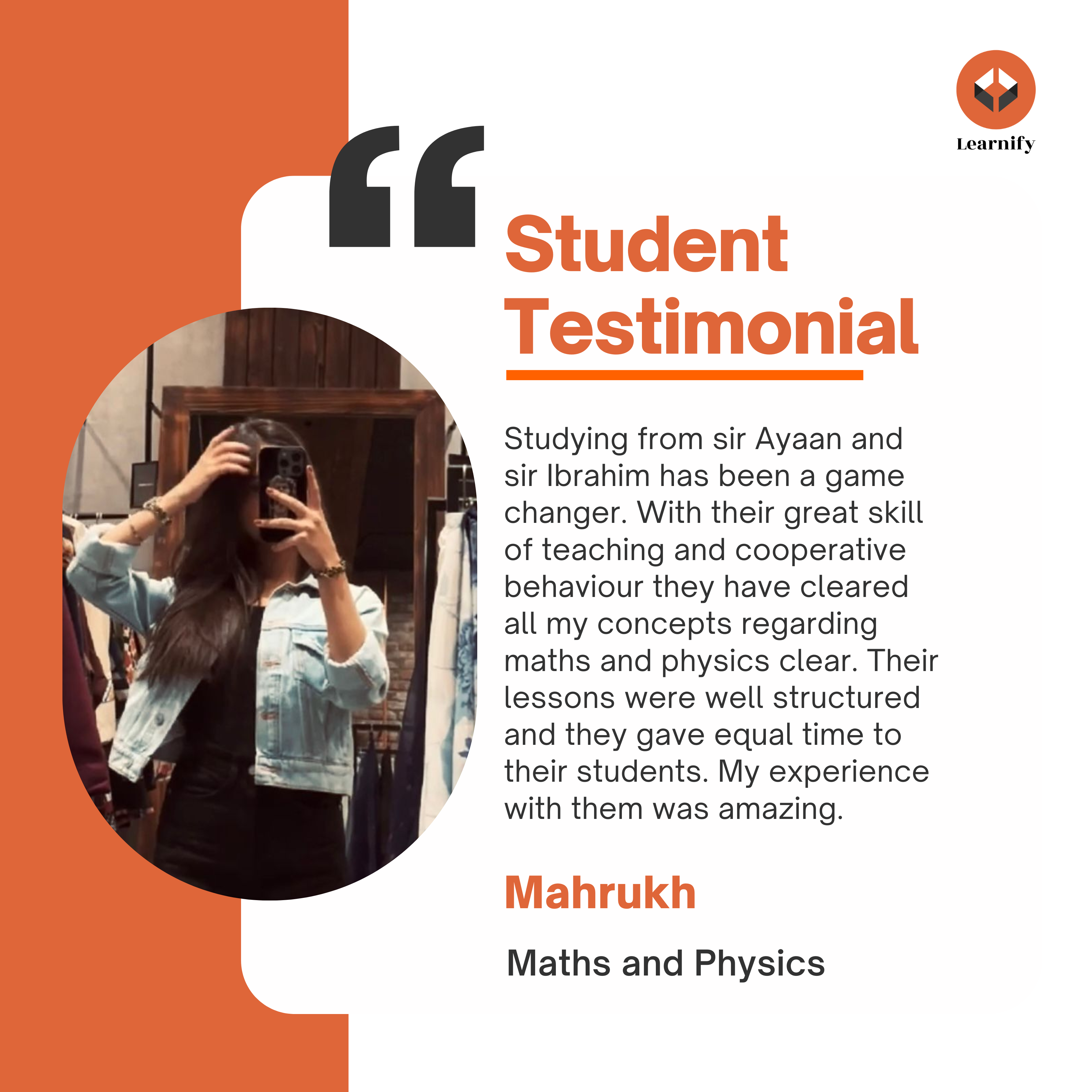 Mahrukh's testimonial